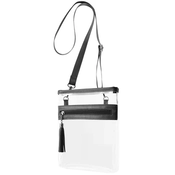 

LJL-Clear Bag Stadium Approved Clear Bag Crossbody Transparent Bag with Tassel