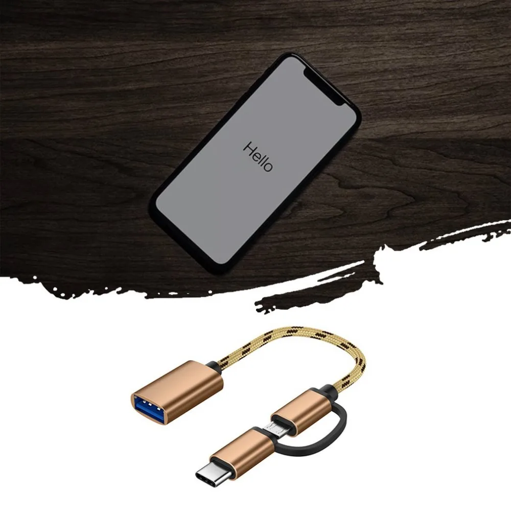 2 в 1 type-C мужской+ Micro USB Мужской к USB 3,0 Женский интерфейсный кабель OTG адаптер быстрая передача дата кабель для Android samsung