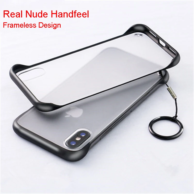

Luxury Frameless Design Phone Cases For iPhone 6 6s 7 8 Plus X XR XS Max Ring Scrub Hard PC For iPhone 8 Shockproof Back Cover