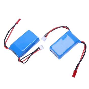 

RISE-2Pcs 7.4V 1100Mah 25C 2S Lipo Battery Jst Plug Rechargeable For Wltoys A949 A959 A969 A979 Rc Car Airplane Drone
