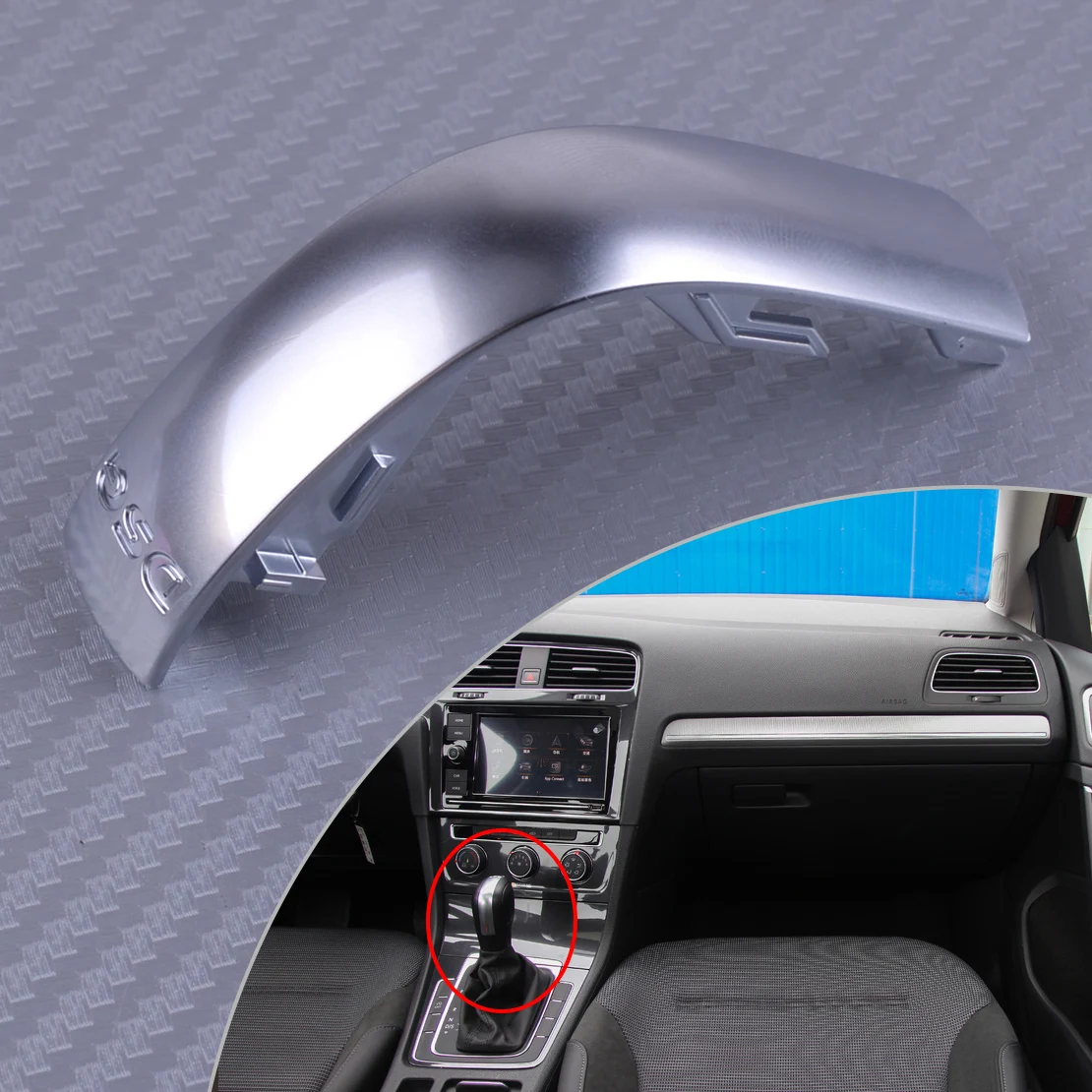 

DWCX ABS Car DSG Shift Knob Gear Center Trim Cover Silver Fit for VW Golf MK6 MK7 Passat B7 B8 Jetta MK6
