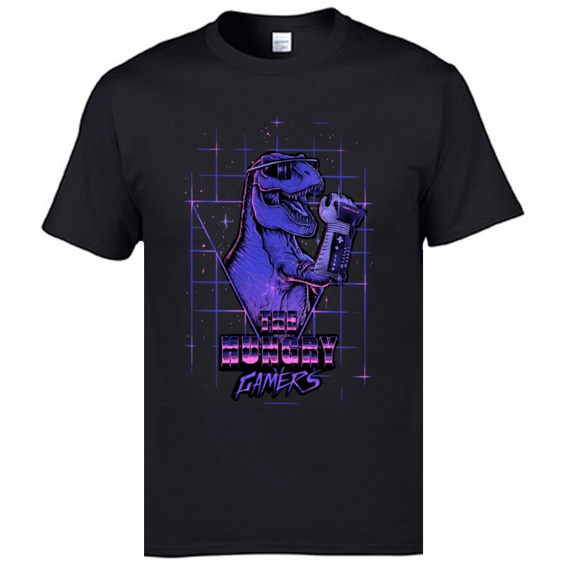 

Prevailing Mens T-shirts Hip Hop Synthwave Vaporwave Dinosaur T-Rex Funny New Design Tee Shirt for Student Custom Wholesale