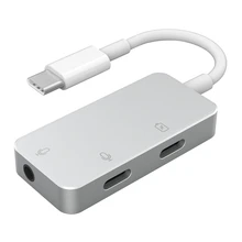 3 in 1 Type C Headphone Adapter USB C Splitter Jack AUX o Charging Converter for Phone Tablet Laptop