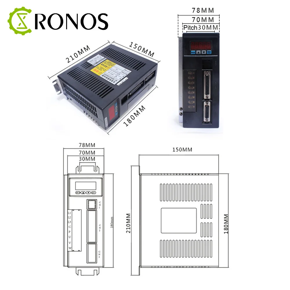 220V 750W AC Серводвигатель 90ST M02430 3000RPM 2 4 N.M. 0.75KW сервомотор Single фаза привода