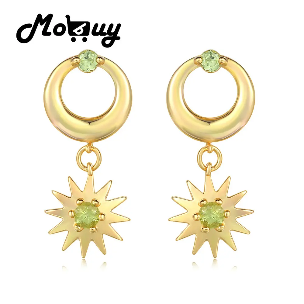 Женские серьги-подвески MoBuy ювелирные украшения с Луной и солнцем 100% натуральный
