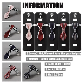 

Dog Bandanas Adjustable Soft Puppy Collars Pet Bandana Bells Gentleman Tie Necklace Collar Pet Product Cat Dog Accessories TSLM2