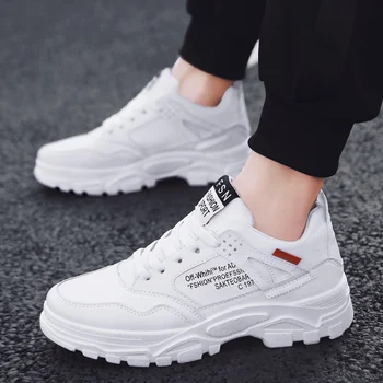

2019 New Men's Shoes Korean Version 100 Men's Casual Shoes Autumn White Shoes Board Shoes