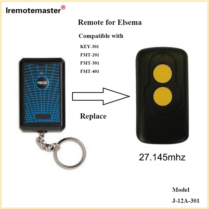 Пульт дистанционного управления для гаражной двери Elsema Key 301 27 145 МГц подходит
