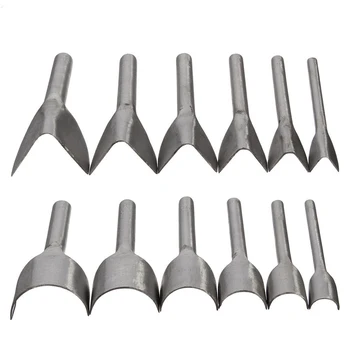 

New Leather Craft Tools Half Round V Shaped Cutter Punch Leather Handmade Craft Tools Punching Hand Tools 6Pcs/set 15mm-40mm