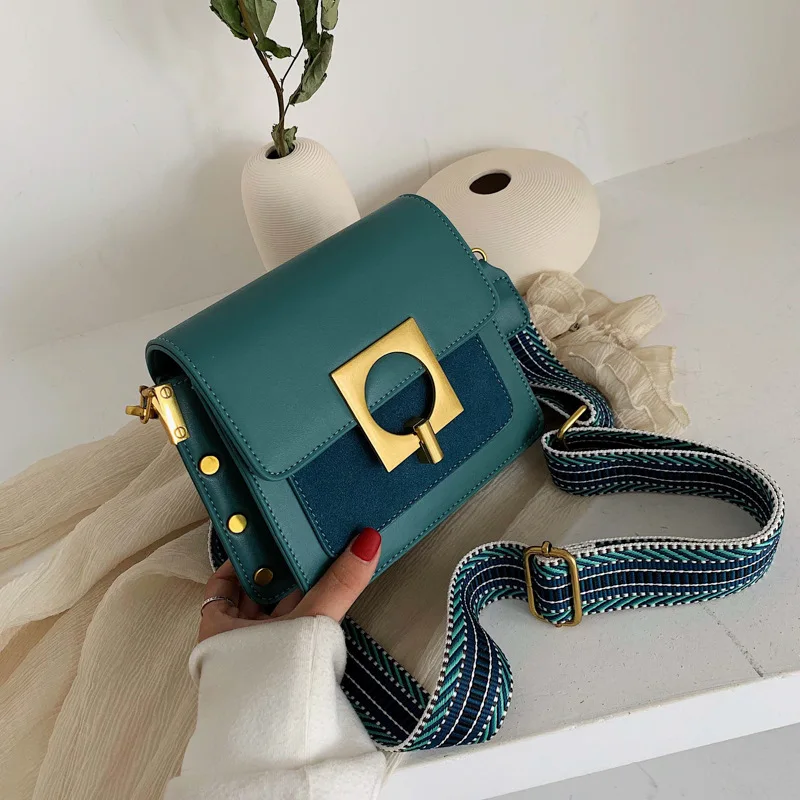 

Autumn New Arrival Bag Women's 2019 New Style Korean-style Fashion Network Red Shoulder Square Sling Bag Wide-Strap Shoulder WOM