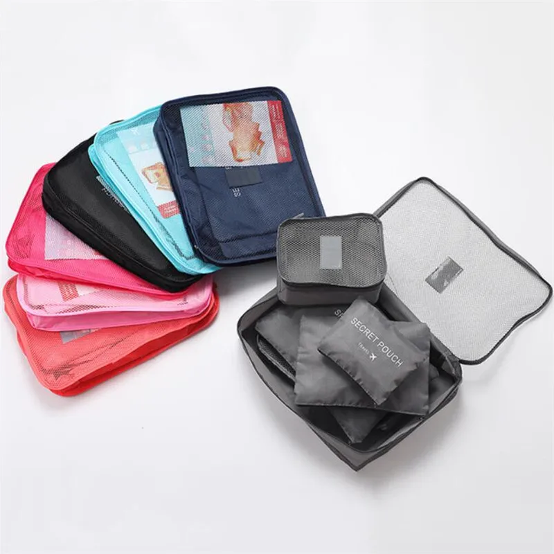 6 pcs Waterproof Travel Bags Clothes Luggage Organizer Cosmetics And Toiletries Storage Bag Suitcase Pouch Packing Cube Bags 6 pcs Waterproof Travel Bags Clothes Luggage Organizer Cosmetics And Toiletries Storage Bag Suitcase Pouch Packing Cube Bags