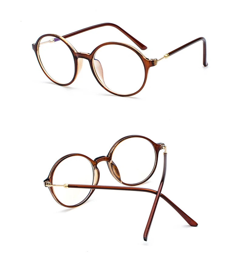 Retro vintage Woman Round blue light glasses women Fashion Transparent Oversized computer glasses Black Frame eyeglasses