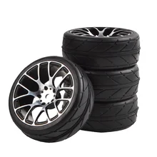 Pneus de voiture à dérive sur route, jantes de moyeu, RC, pour Tamiya TT01 TT02 HSP HPI, 1/10