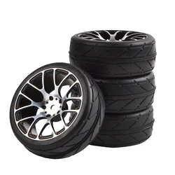 1/10 RC On Road Drift Car Tires & Hub Wheel Rims for Tamiya TT01 TT02 HSP HPI