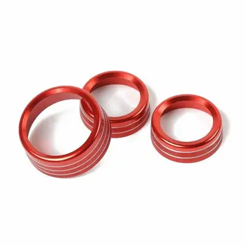 

3Pcs Switch Knob Trim Red A/C Radio Covers For Dodge Charger 2015-2019 Replacement Set
