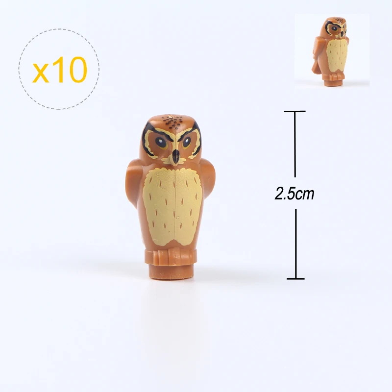 10Pcs/lLot Owls Cat Snake Chick Dog Rat Animal Farm Series Montessori Teaching Aids Building Blocks Kids Gifts Toys For Children