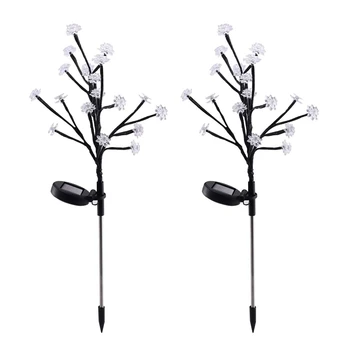 

Outdoor Solar Garden Stake Lights - 2 Pack Solar Powered Flower Lights Led Solar Landscape Decorative Lights for Garden