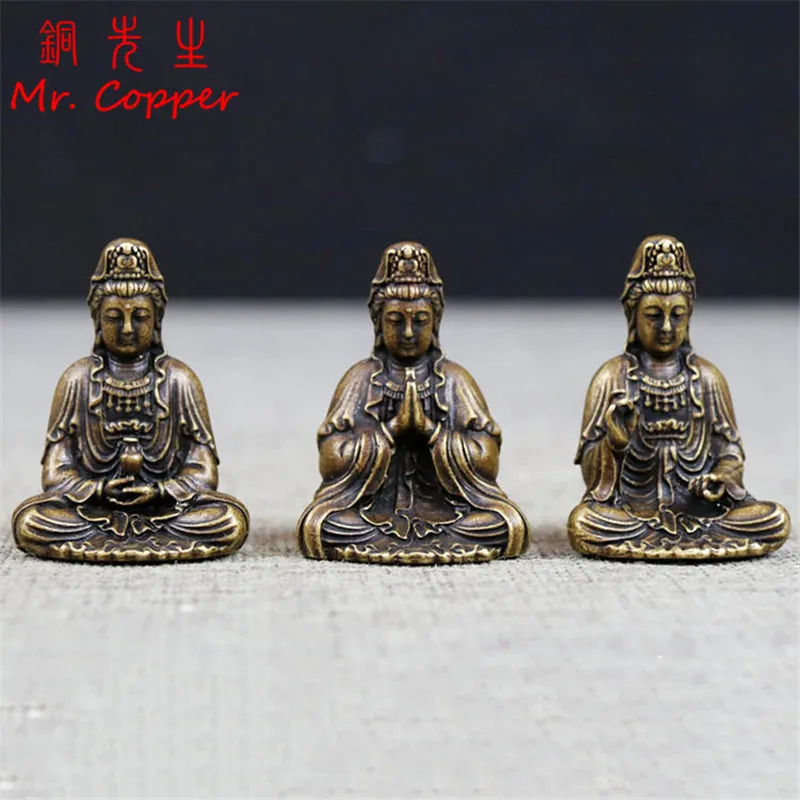 Антикварные искусственные украшения маленькие медные миниатюры Buddhas статуэтки