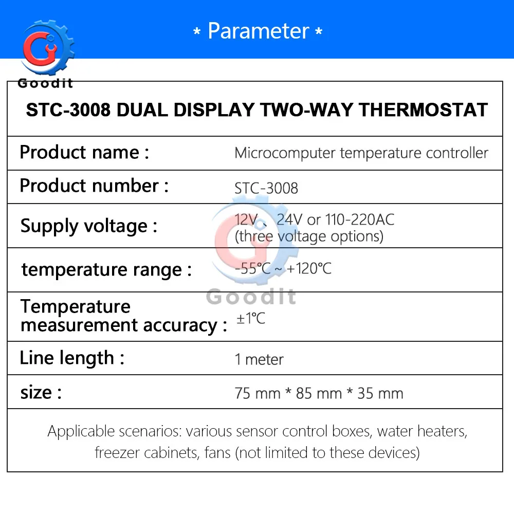 STC 3008 DC 12V 24V AC 220V 10A двойной цифровой регулятор температуры Термостат