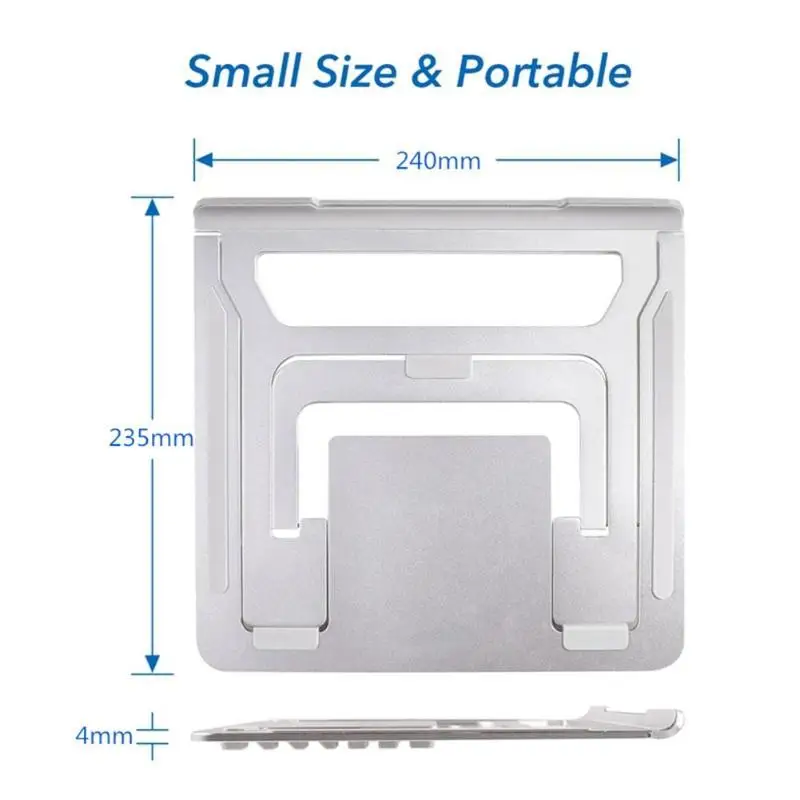 Металлический складной держатель для ноутбука 11-15,6 дюймов ноутбук ПК Регулируемая Подставка Кронштейн силикагель противоскользящая
