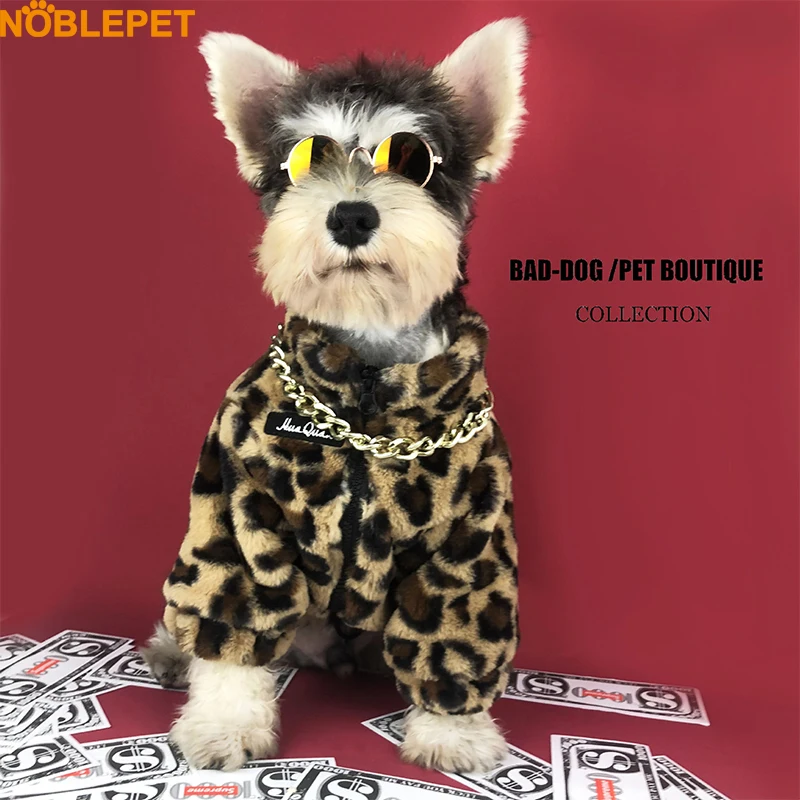 

Noblepet Cool Leopard Dog Clothes Winter Warm Pet Dog Jacket Coat Puppy Chihuahua Clothing Hoodies For Small Medium Dogs Puppy