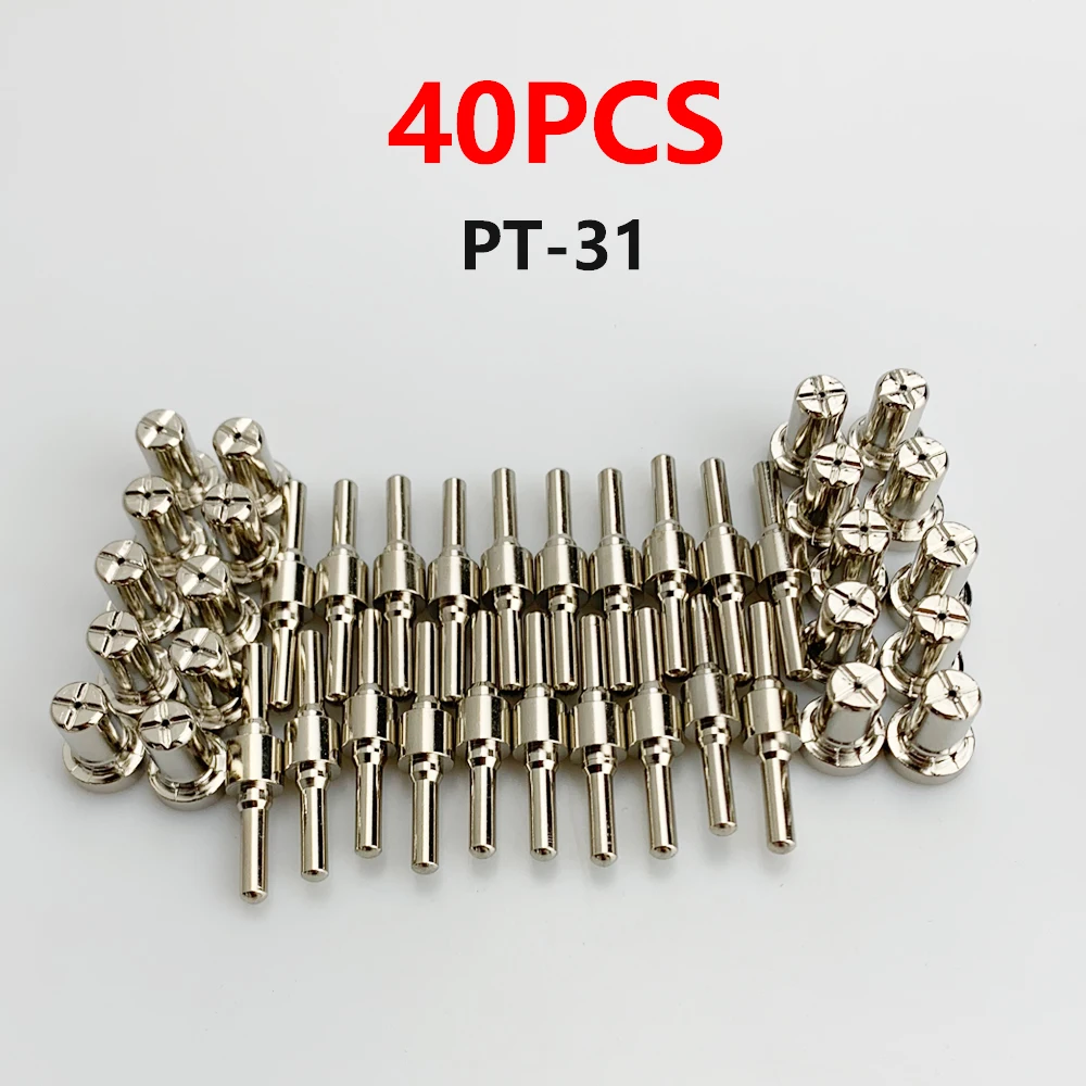 40pcs PT31 40A Plasma Cutting Torch Consumable Cutter Extended Long Plasma Cutter Kit  Plasma Torch Tip Electrode Nozzle