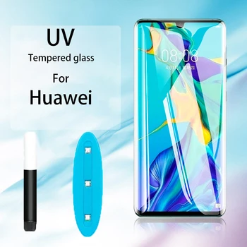 

Clear Curved UV Liquid Full Glue Tempered Glass For Huawei Mate 30 20 Pro Screen Protector For P30 20 Pro Lite Mate 20 lite 5D