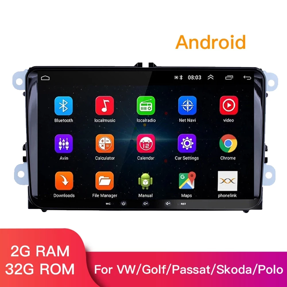 Автомобильный мультимедийный плеер 2DIN 2 Гб ОЗУ 32 ПЗУ Android 10 0 GPS 9 дюймов для