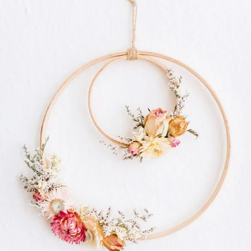 10-29cm Holz Kreis Ring Catcher Stickerei Hoop Handwerk Kreuz Stith Bambus Hängen Hochzeit Weihnachten Decor DIY Handmade hoops – Detail 11