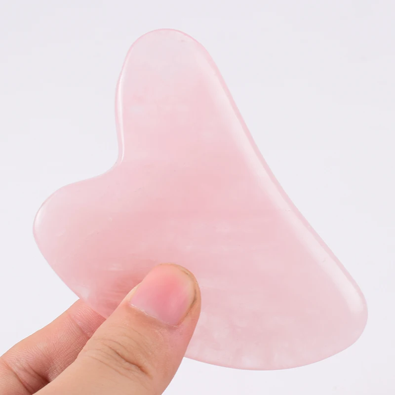 Face Care Massage Roller Natural Rose Quartz Gua Sha Tool Health Skin Acupuncture Massager Neck Slimming Anti Wrinkle Cellulite