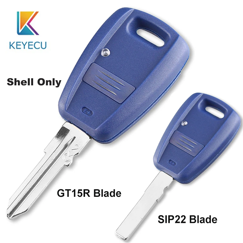 

KEYECU Car Styling Remote Key Shell Case Cover 1 Button For Fiat Punto Doblo Bravo Transponder Auto Key Shell SIP22/ GT15R Blade