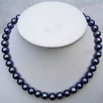 

BEAUTIFUL AAA 8-9mm south sea black pearl necklace 24 inches