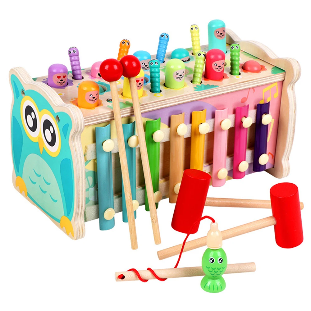 

Funny Novelty Kids Colorful Hammering Wooden Ball Early Learning Hamster Game Puzzle Baby Early Educational Toy