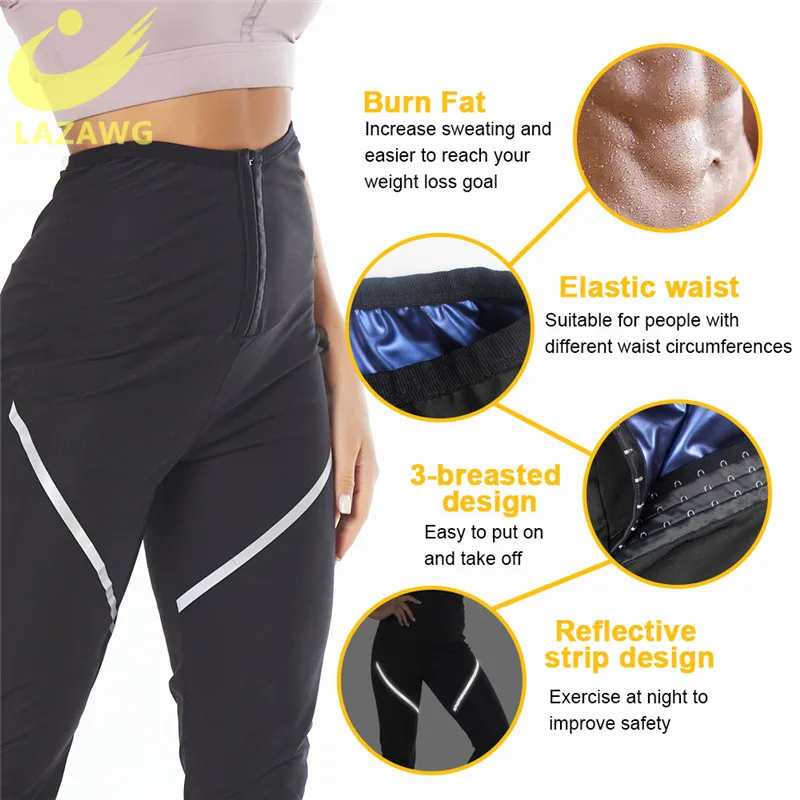 best tummy control shapewear LAZAWG Womens Weight Loss Pants Sweat Sauna Shapers Sauna Sweat Hot Slimming Leggings Female Sports Pants Workout Fitness Shorts body shaper