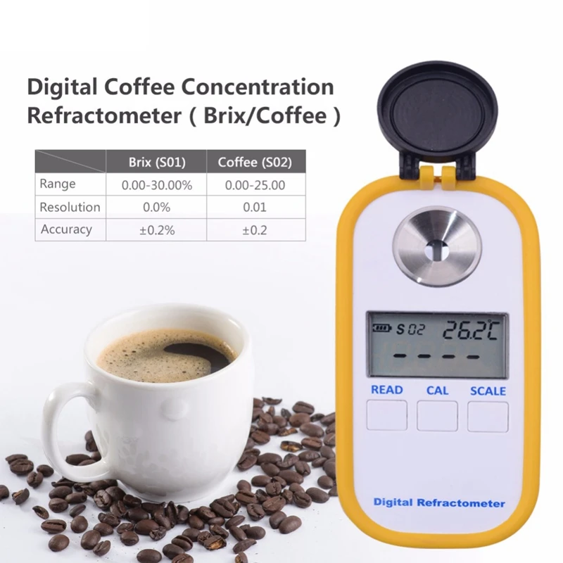 Цифровой портативный электронный рефрактометр для кофе 0-30% по шкале Брикса TDS 0-25