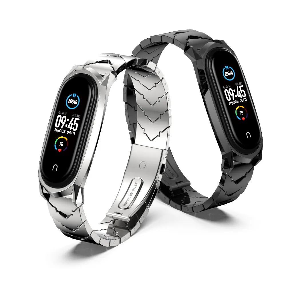 Умный Браслет Mijobs для Mi Band 4 ремешок 5 3 Xiaomi безвинтовая нержавеющая