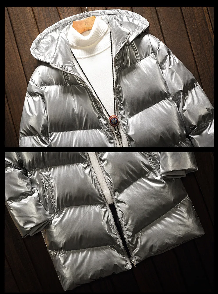 Модная зимняя женская куртка размера плюс 5XL, толстая, с хлопковой подкладкой, BF куртка, пальто для молодых, яркая, серебристая, черная, с капюшоном, теплая, длинная парка