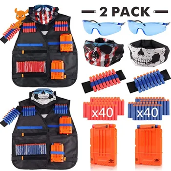 

Kids toys black tactical gun accessories vest ammunition holder elite pistol bullet toy clip children dart mask boy toy