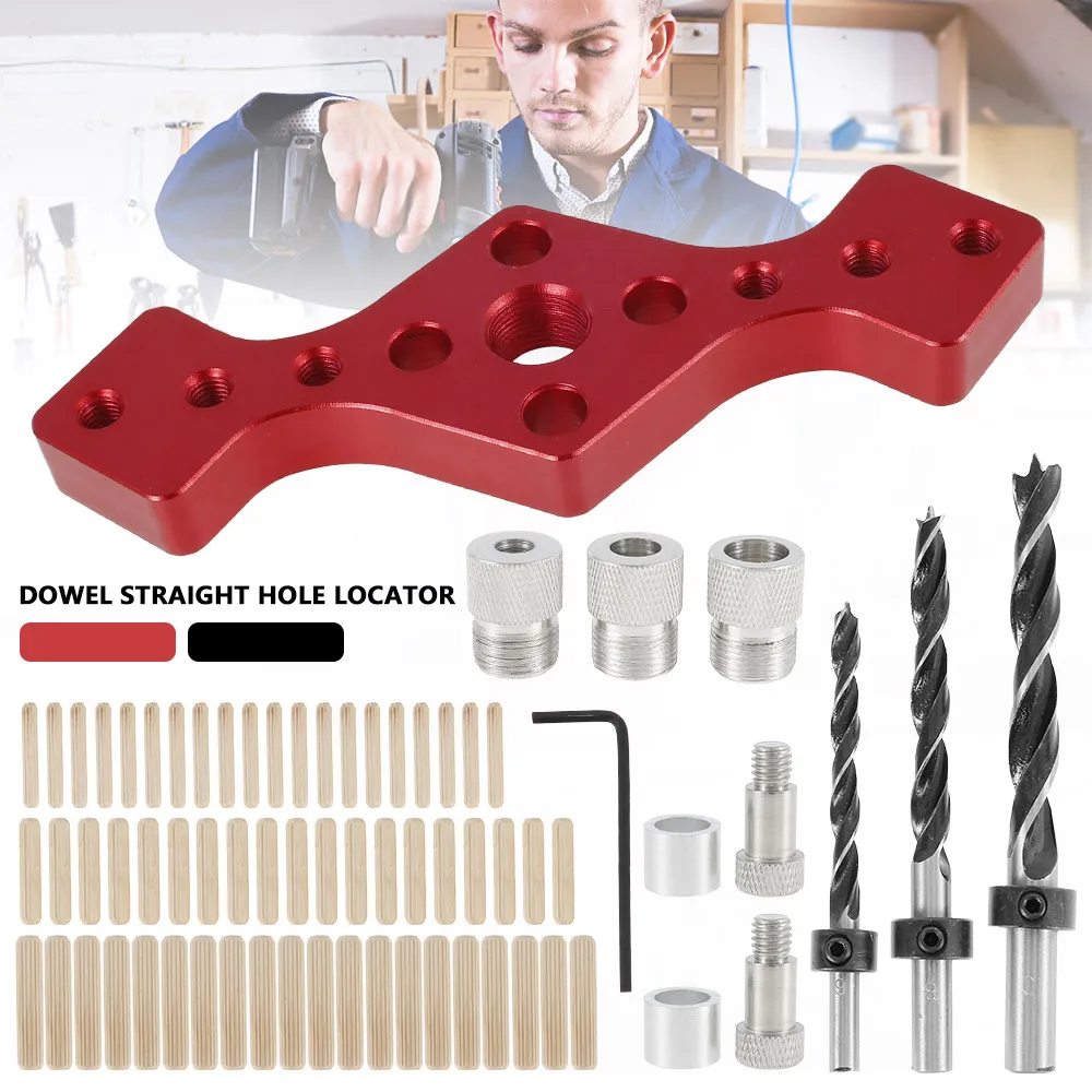 Self Centering Drill Guide Kit Durable Vertical Pocket Drilling Precise Positioner Hole Jig Puncher Tool Woodworking Accessories |