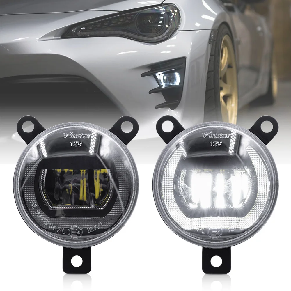 

White LED Daytime Running Fog Light For Toyota GT86 2017-UP For Subaru BRZ 2017-UP Halo Ring DRL Driving Lamps 2PCS
