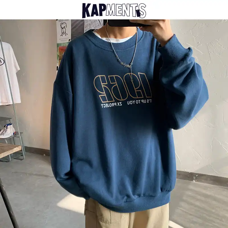 Kapments男性原宿レターヒップホップパーカー 綿メンズkpopストリートルーズスウェットカップル韓国プルオーバー服 パーカー スウェット Aliexpress