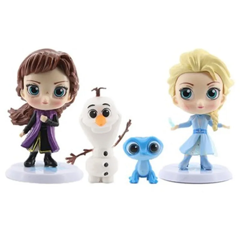 4 шт./компл. Frozen2 Снежная королева Эльза Анна ПВХ фигурки Олаф Кристоф Свен аниме
