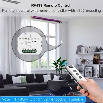 

DIY RF433 WiFi Smart Curtain Switch Module Tuya Voice Wireless Control Electric Roller Blinds Shutter Motor Switch Breaker