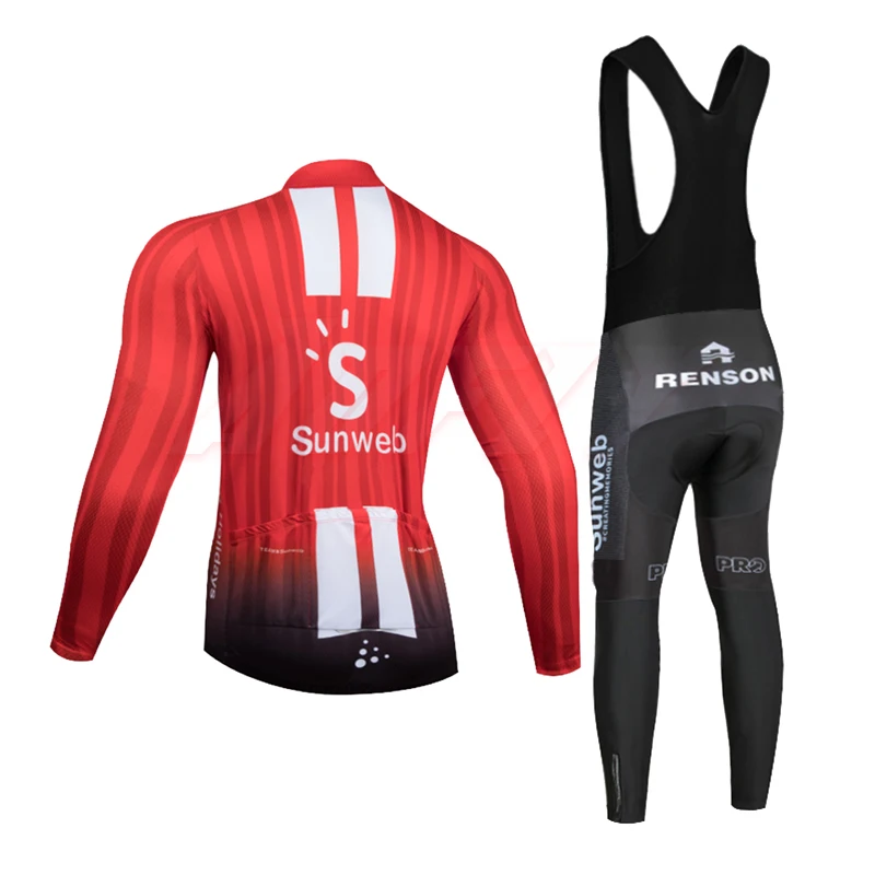 Зима 2020 sunwebteam велосипедная футболка 9D велосипедные штаны набор Ropa Ciclismo красный