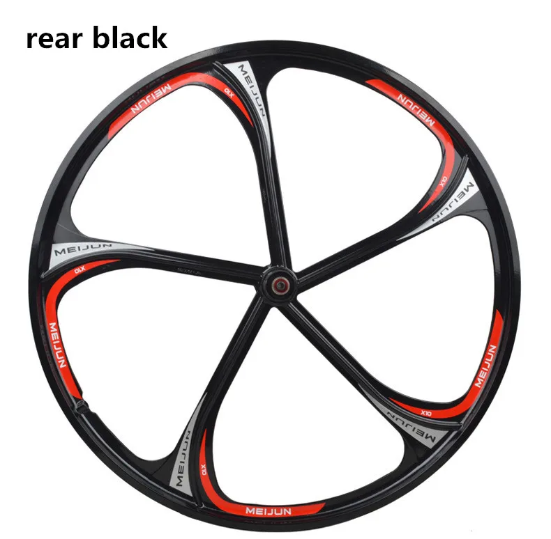 rear single black 26 дюймов MTB горный велосипед герметичный подшипник встроенное колесо Набор дисковых тормозных колеса из магниевого сплава кассетные колеса - Цвет: rear single black