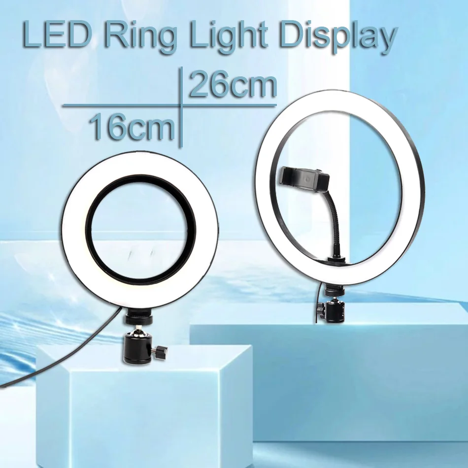 " /10" светодиодный Selfie Ring Light Studio Dimmable лампа штатив подставка камера телефон видео фотография Освещение для Youtube Live макияж