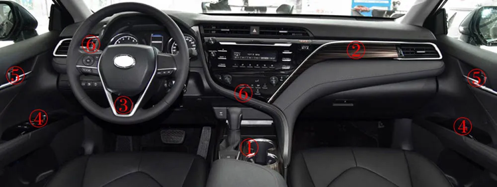 Для Toyota Camry XV60- внутренний центральный Управление Панель дверная ручка 5 мм Углеродистой волокно наклейки стайлинга автомобилей аксессуары