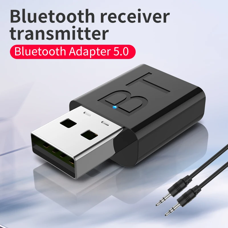USB Bluetooth 5 0 передатчик приемник беспроводной аудио AUX порт адаптер без привода