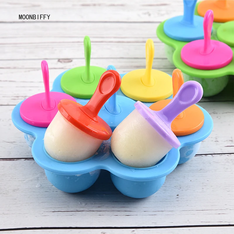 Silicone Mini Ice Pops Mold Ice Cream Ball Lolly Maker Popsicle Molds Baby  DIY Food supplement tool