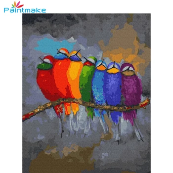 

Paintmake Animal DIY Paint By Numbers colorful Parrot Oil Painting on canvas For Home room decor Wall Art picture gifts